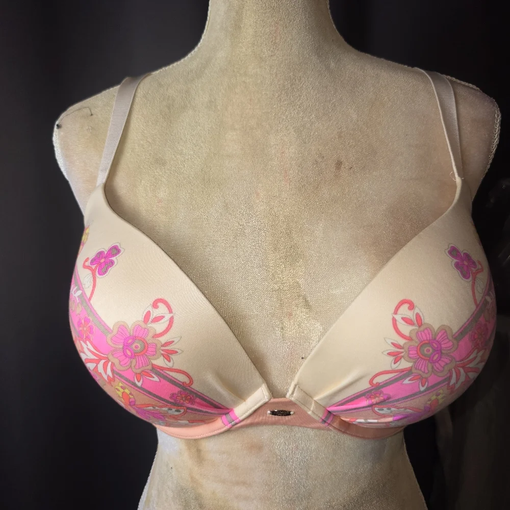 Fabulous by Victoria's Secret 36DD Floral Print Plunge Push-Up Bra - Picture 1 of 8